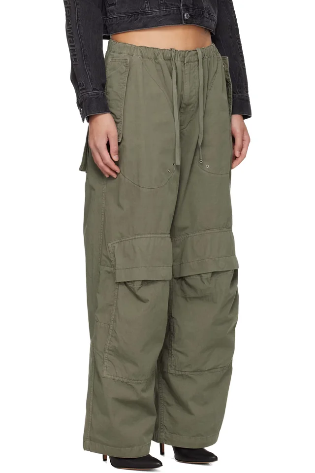 Alexander Wang Khaki Mid-Rise Articulated Pockets Cargo Pants, photo 2 of 4 from SSENSE