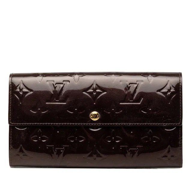 Purple Louis Vuitton Monogram Vernis Sarah Wallet Long Wallets in Purple Leather from Designer Revival, photo 1 of 1