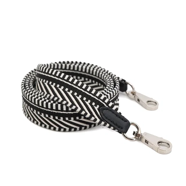 Hermès Bandouliere Sangles Caval 25mm Shoulder Strap Black White Toile Swift 2018 C in Black Swift leather from Luxury Promise