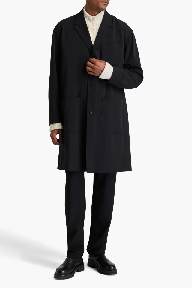 Rag & Bone Evan Stretch-Twill Overcoat in Black, photo 2 of 4 from THE OUTNET