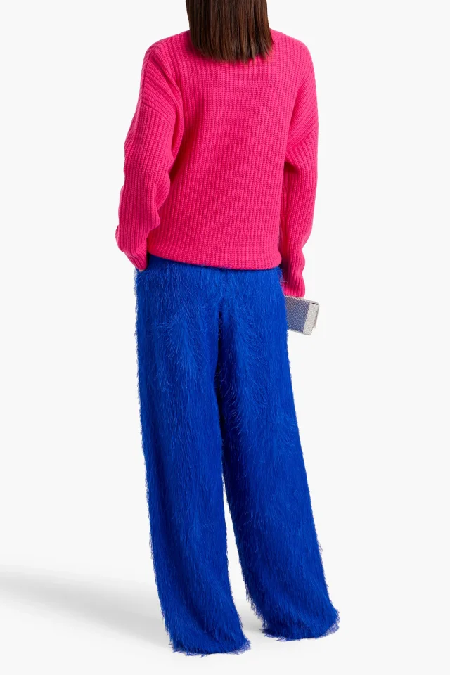 Oscar de la Renta Fringed Twill Wide-Leg Pants, photo 3 of 4 from THE OUTNET