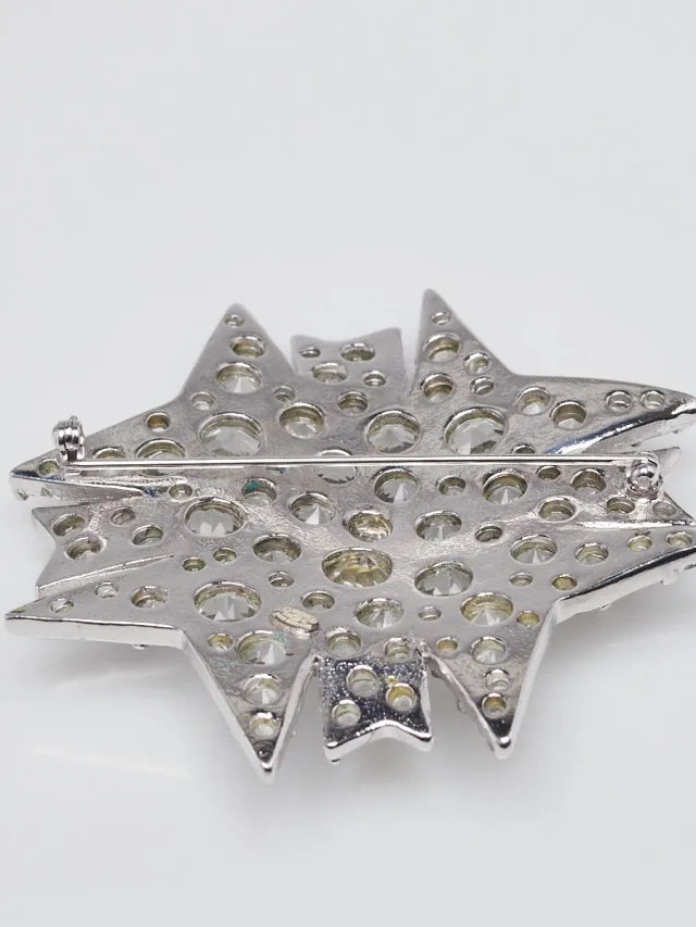 Chanel Silvertone Metal and Crystal Maltese Cross Brooch from Yoogis, photo 6 of 6