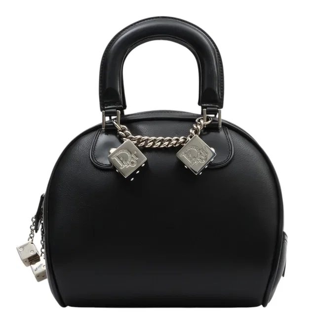 Dior Gambler Handbag Black in Black Leather from VINTAGE QOO TOKYO