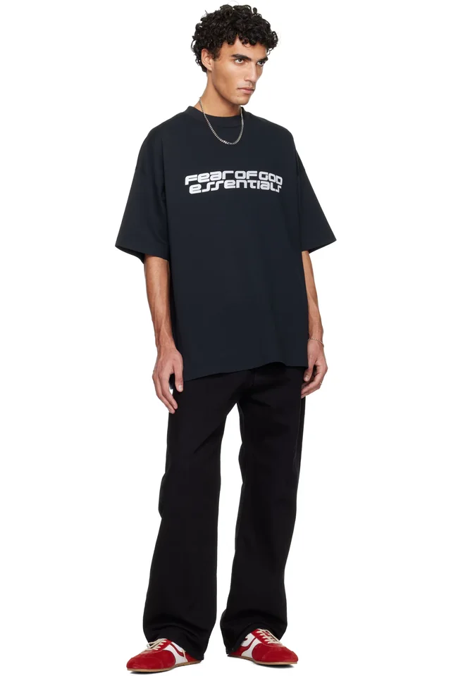 Fear of God ESSENTIALS Black Holiday Ponte 90s T-shirt, photo 4 of 4 from SSENSE