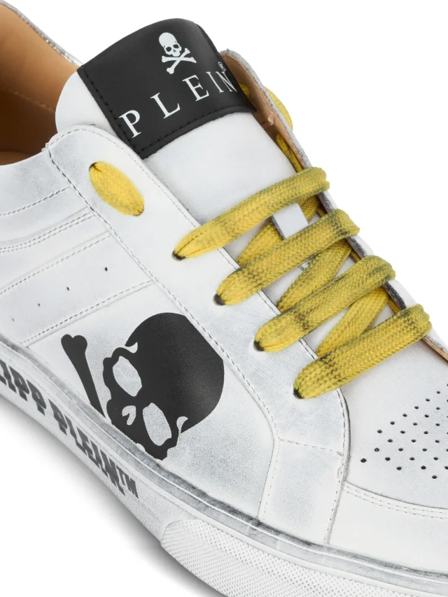 Philipp Plein Retrokickz TM skull leather low-top sneakers in White, photo 4 of 4 from FARFETCH