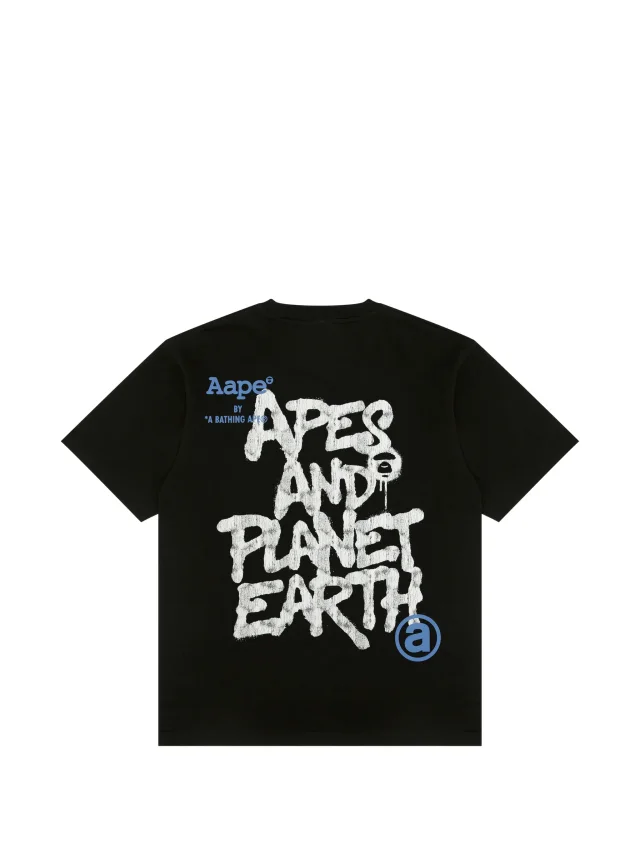 AAPE BY *A BATHING APE® short-sleeve T-shirt in Black, photo 2 of 5 from FARFETCH