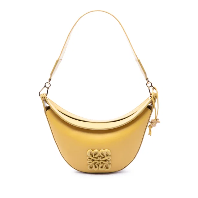 Yellow LOEWE Small Leather Anagram Luna Hobo in Yellow Leather from Designer Revival, photo 1 of 1
