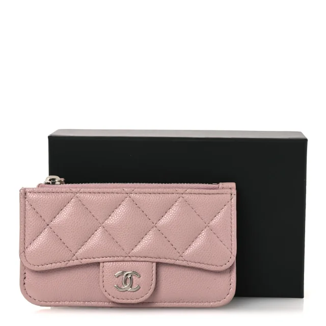 Chanel Caviar Quilted Flap Zip Card Holder Light Pink in Pink Caviar leather from FASHIONPHILE, photo 10 of 10