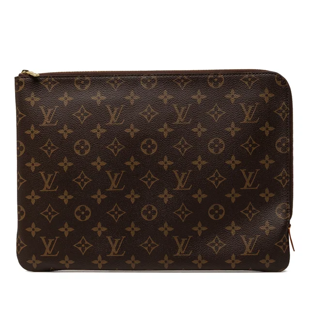 Brown Louis Vuitton Monogram Etui Voyage MM Clutch Bag in Brown Coated canvas from Designer Revival