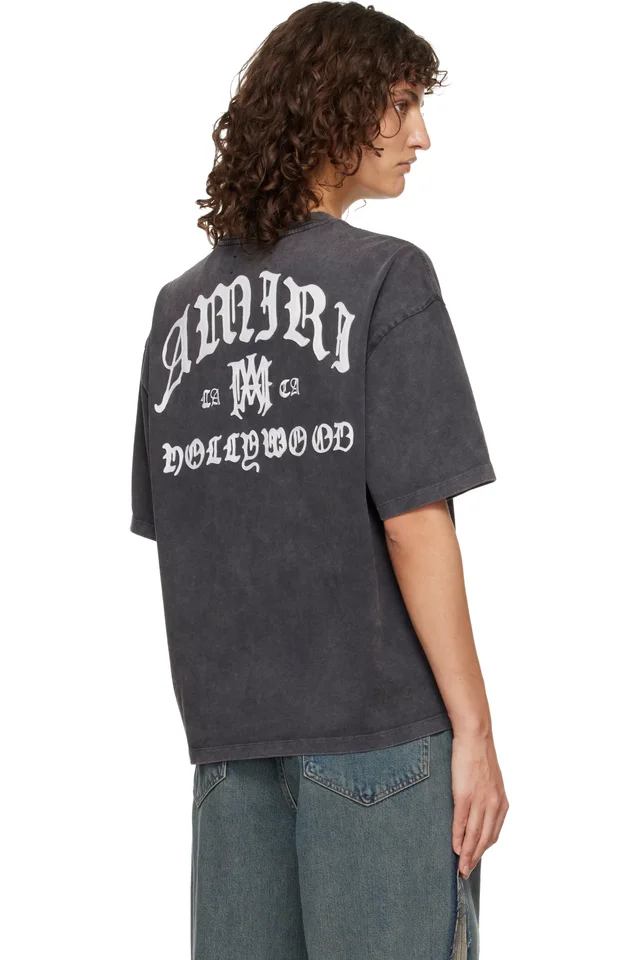 Gray 'Amiri Hollywood' Oversized T-shirt, photo 3 of 4 from SSENSE