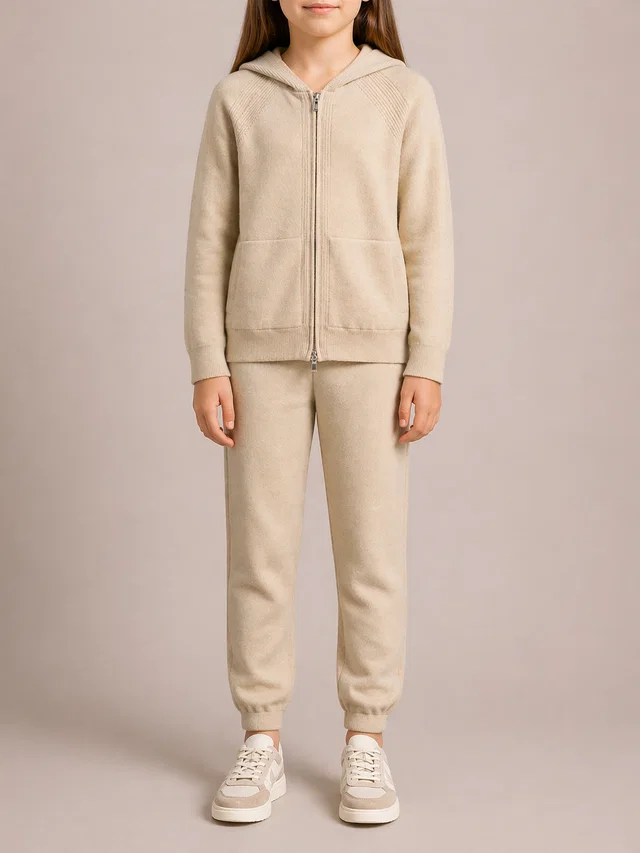 Loro Piana Kids Cream Baby Cashmere Gilet and Trousers Set Size 8 years in White Cashmere from Sellier