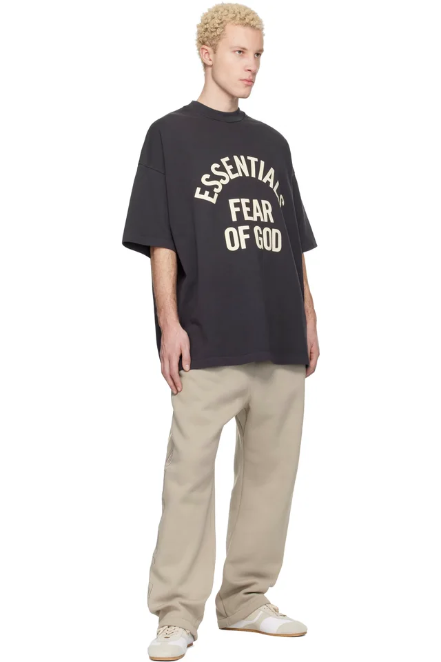 Fear of God ESSENTIALS Black Campus 90s Short Sleeve T-shirt, photo 4 of 4 from SSENSE
