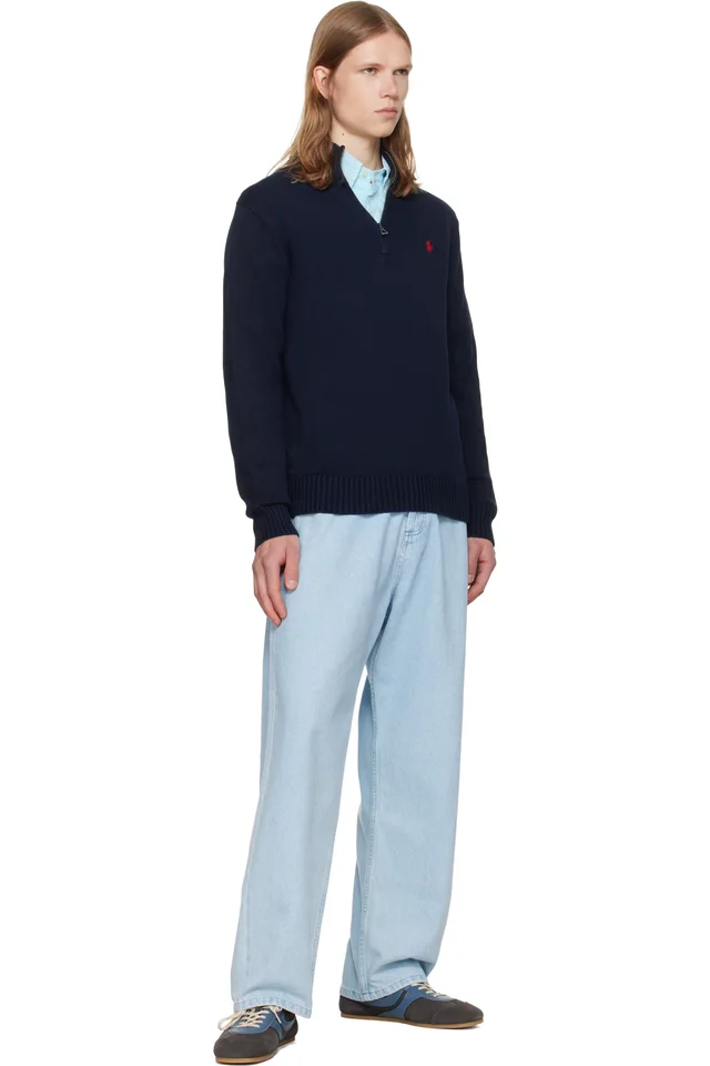 Polo Ralph Lauren Navy Half-Zip Sweater, photo 4 of 4 from SSENSE
