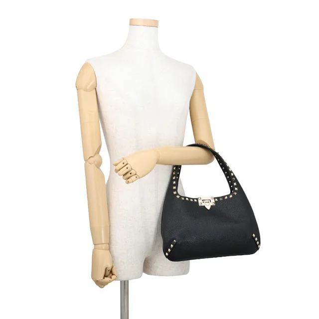 Valentino Garavani Rock Studded Small Hobo Bag Black2W5B0I25CDV_0NO Calf Leather Size Small in Calfskin from GALLERY RARE, photo 4 of 8