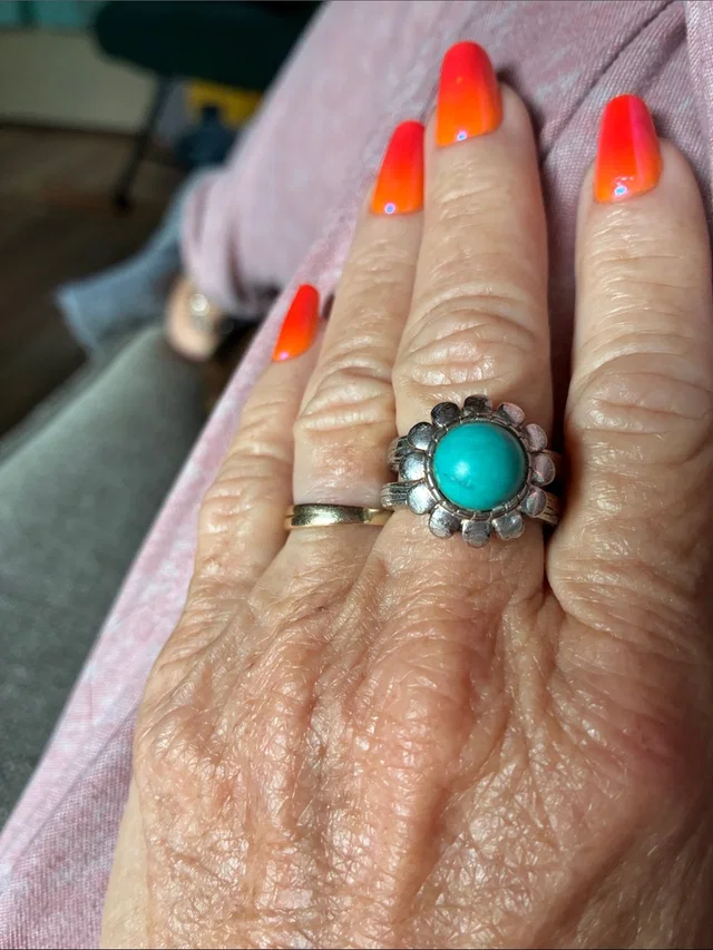 Georg Jensen Ring With Turquoise Cabochon Size 7 in silver|gray from Poshmark