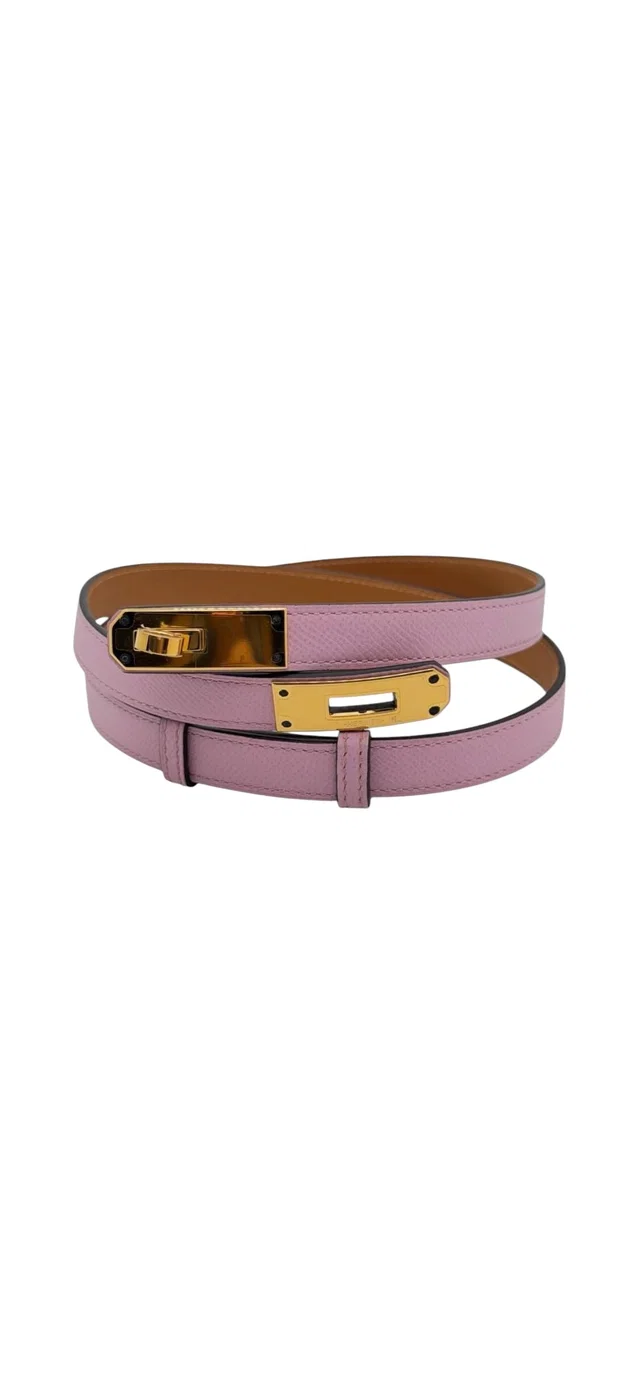 Hermès Kelly Belt Mauve Sylvester RGHW from Luxury Promise