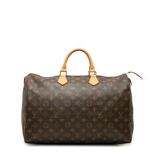 Brown Louis Vuitton Monogram Speedy 40 Boston Bag in Brown Coated canvas from Designer Revival