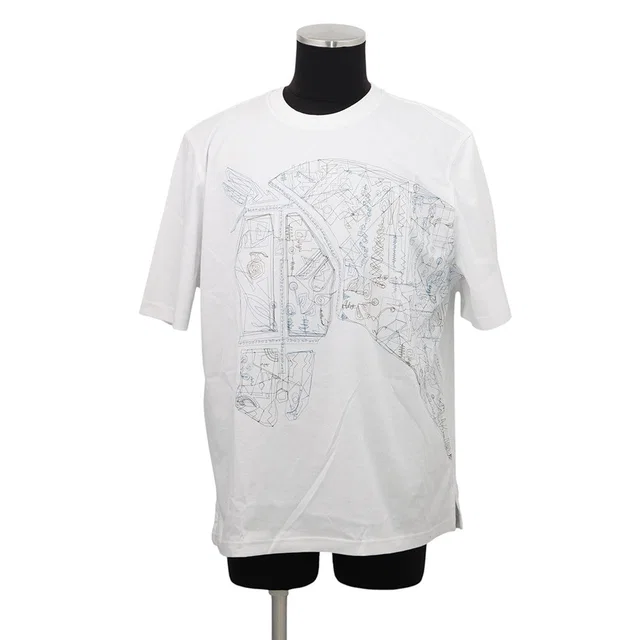Hermès T-shirt by Quadrige Size L WhiteH667800HA90LA Cotton100% from GALLERY RARE