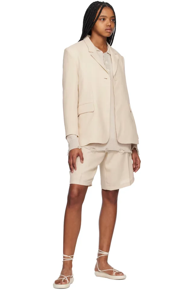 Youth Beige Low-Waisted Shorts, photo 4 of 4 from SSENSE