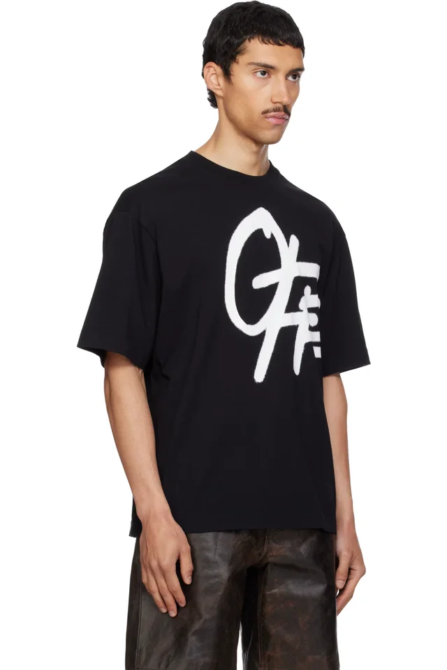 Off-White Black Shared Spray Logo Skate T-shirt, photo 2 of 4 from SSENSE