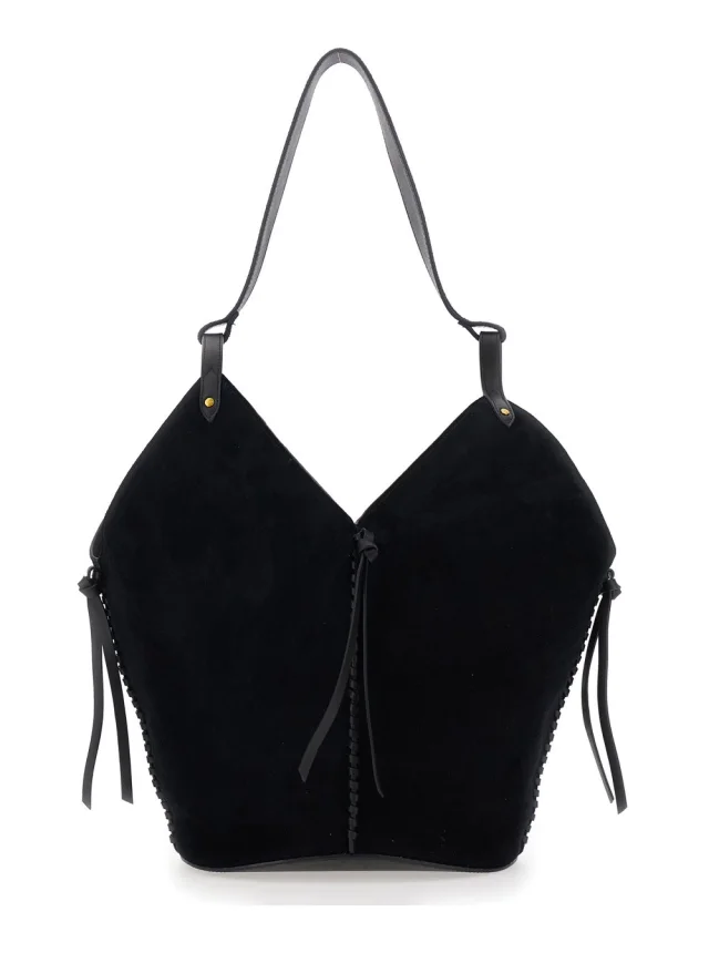 Isabel marant Shoulder Bag 'Tampa' with Single Strap and Suede Knot Detail for Women in Black 100% Calf, photo 7 of 12 from Gaudenzi Boutique