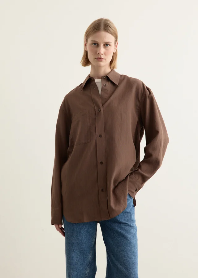 Studio Nicholson Oversized Classic Shirt in Brown from Incu, photo 1 of 1