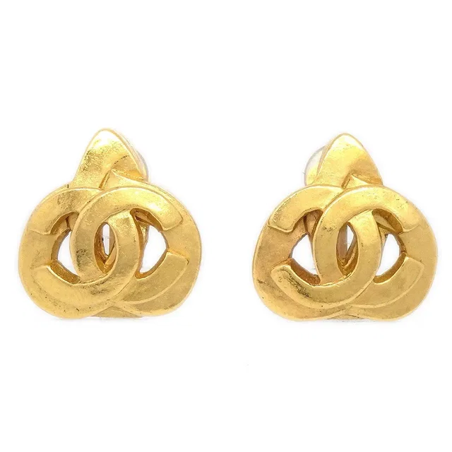 Chanel 1997 Heart Earrings Clip-On Gold Small in Gold from AMORE Vintage Tokyo