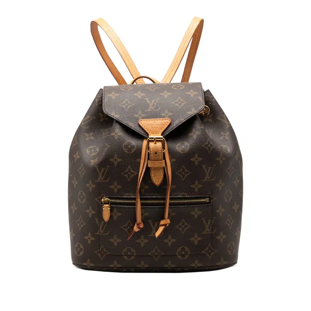 Brown Louis Vuitton Monogram Montsouris Backpack in Brown Coated canvas from Designer Revival