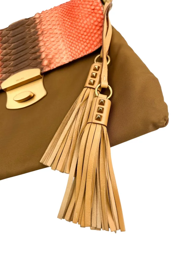 Prada Vintage Python Tesutto Chain Shoulder Bag in Python from Season 2 Consign, photo 6 of 8