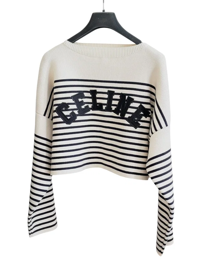 Celine Striped Cotton Jumper #S from Luxury Promise