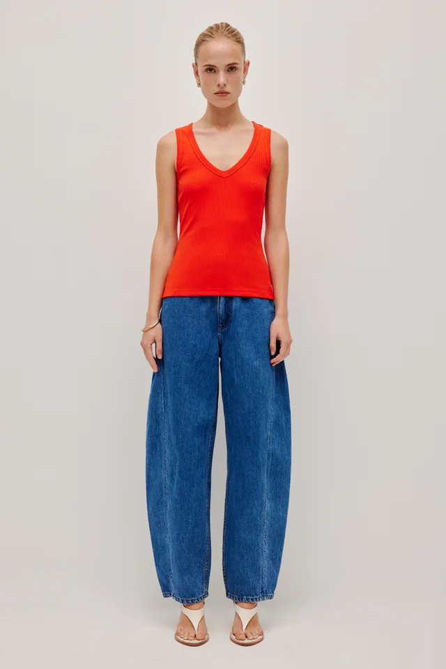 Aje Studio Monroe V-Neck Tank in Orange from Aje, photo 1 of 1