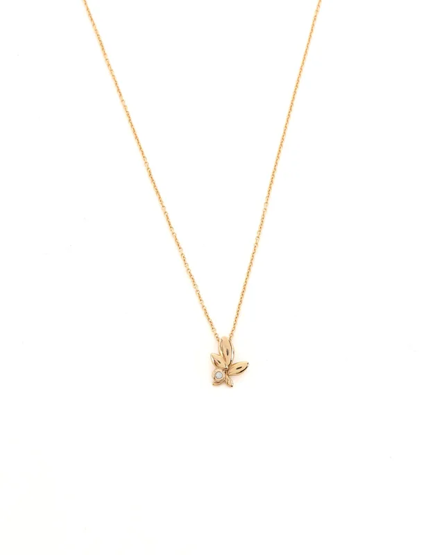 Tiffany & Co. Olive Leaf 18kt and Diamond Necklace in Green from A Retro Tale