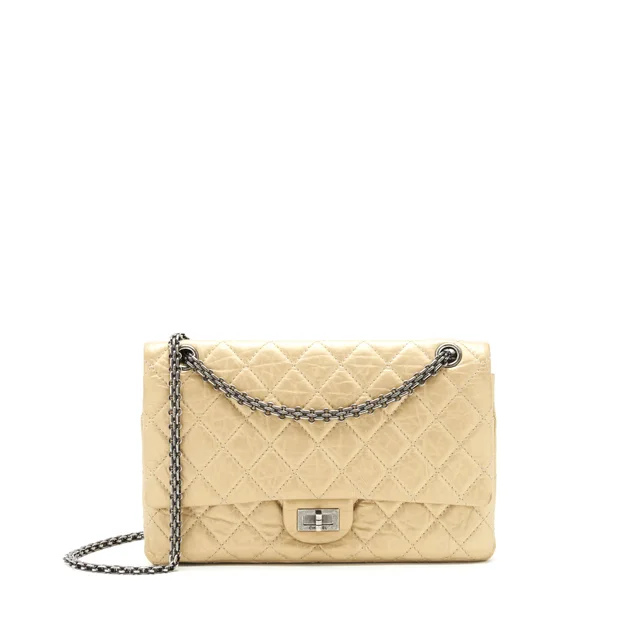 Chanel 2.55 Reissue 226 Double Flap Bag Ruthenium Hardware in Calfskin from EMIER