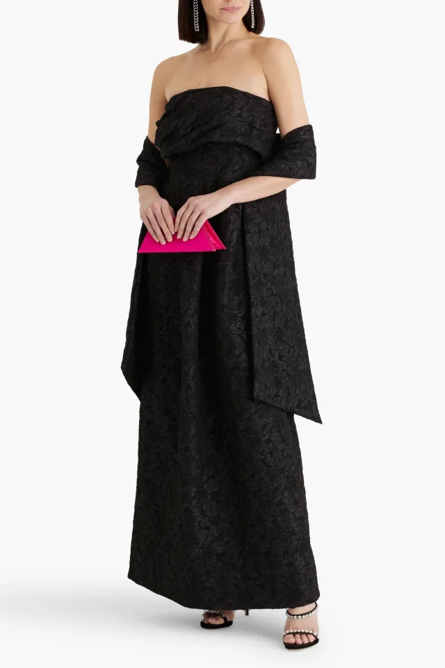 Simkhai Ariana strapless draped cloqué gown, photo 2 of 5 from THE OUTNET