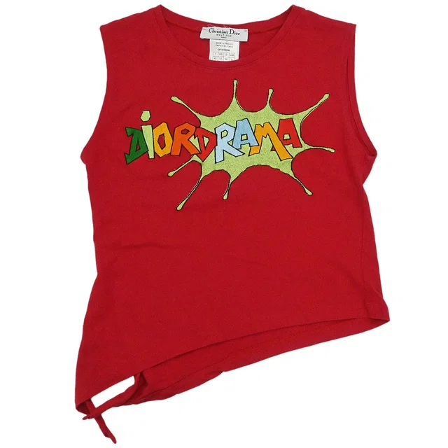 2002 Dior Drama Sleeveless Tank Top Red #40 in Red from AMORE Vintage Tokyo