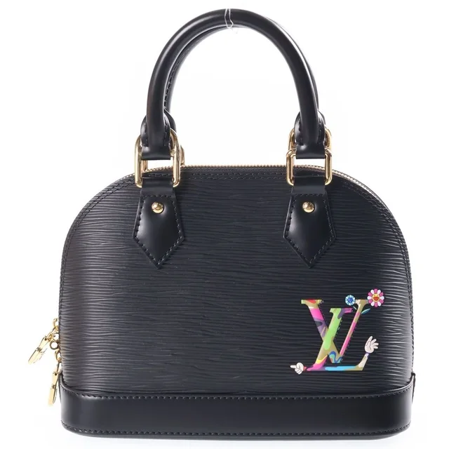 Louis Vuitton x Takashi Murakami Epi Alma BB 2-Way Shoulder Bag Black in Black Leather from The Reluxe