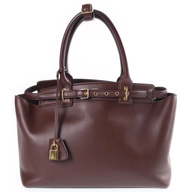 Celine Conti Leather Handbag Gold Brown in Brown Leather from The Reluxe