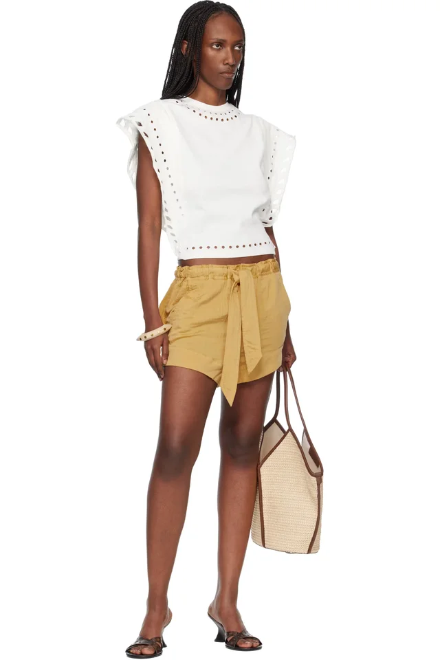 Isabel Marant Etoile Tan Birva Shorts, photo 4 of 4 from SSENSE