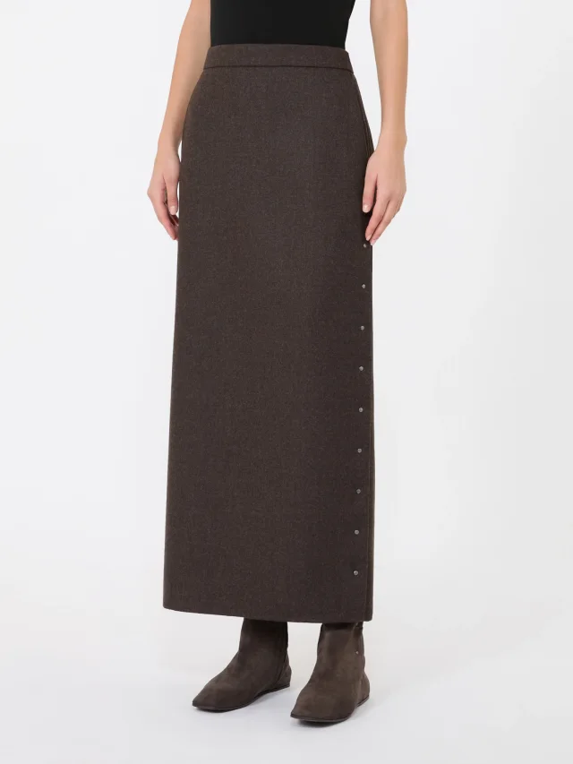 Max Mara press-stud-detail midi skirt, photo 3 of 6 from SENSER