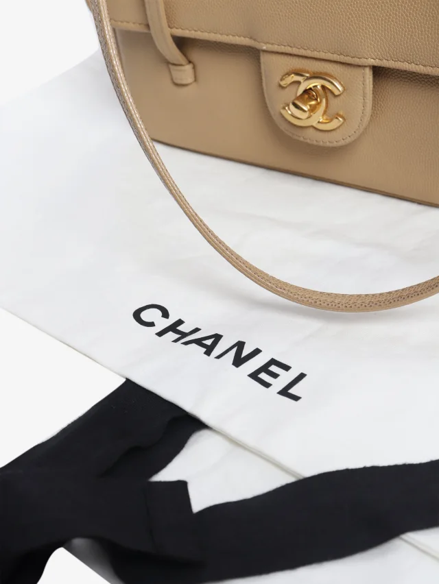 Chanel Beige 2026 Preppy Coco Flap bag in Beige Caviar leather from Sign of the Times, photo 9 of 9