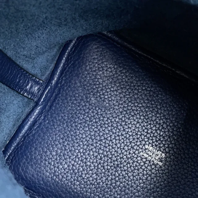 Hermès Picotin Lock Blue Saphir Taurillon Clemence Size PM in Blue Clemence leather from GALLERY RARE, photo 11 of 17