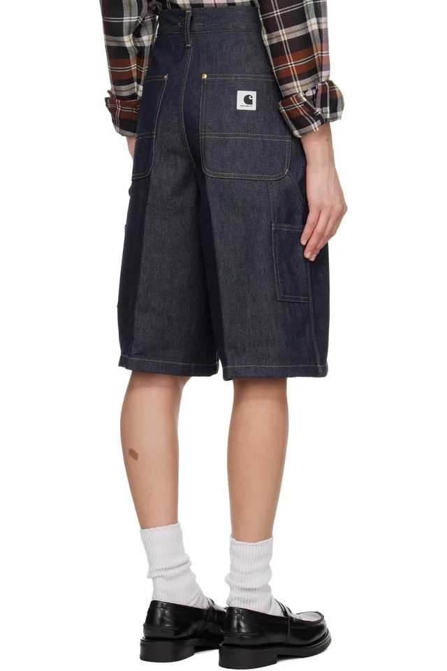 Carhartt Work In Progress Blue Nixon Double Knee Denim Shorts, photo 3 of 4 from SSENSE