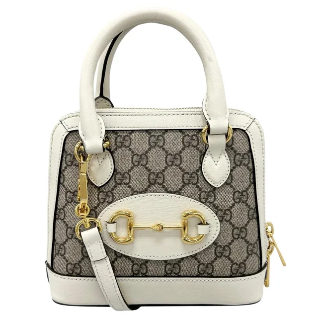 Gucci Horsebit 1955 Shoulder Bag GG Supreme Canvas Beige in Beige Canvas from The Reluxe