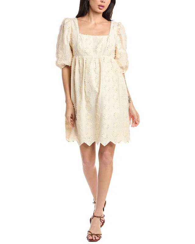 Stellah Aubrey Square Neck 3D Lace Dress, image 1 of 1 from Gilt