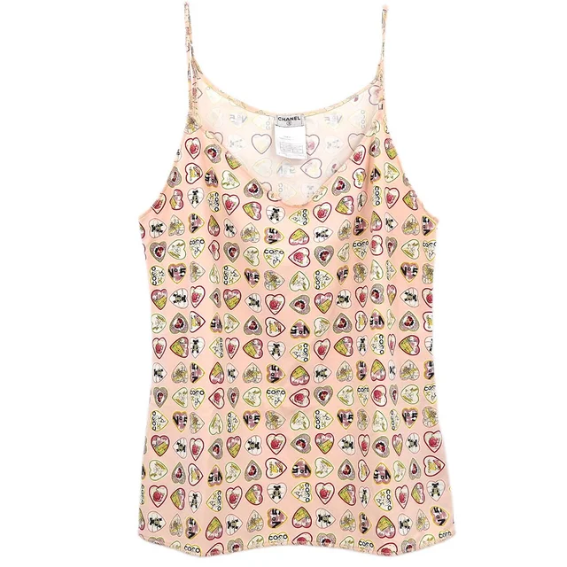 Chanel 2006 Valentine Camisole Pink #42 in Pink Nylon from AMORE Vintage Tokyo