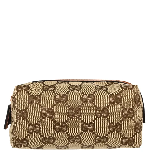 Gucci Beige Canvas GG Cosmetic Pouch in Beige Canvas from AMORE Vintage Tokyo