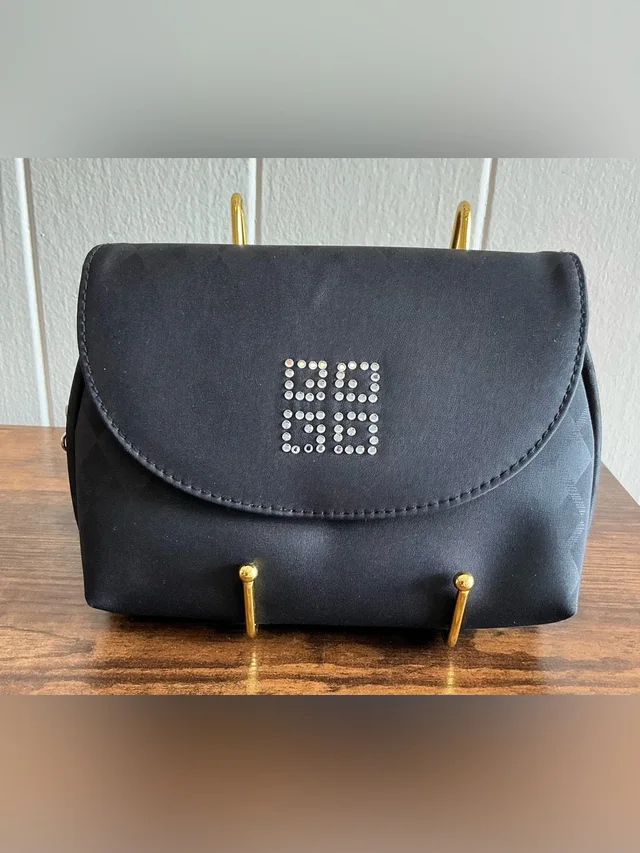 A Vintage Gwp Givenchy Parfums Crystal-Embellished Makeup Pouch/Clutch Bag in black|gray|silver from Poshmark