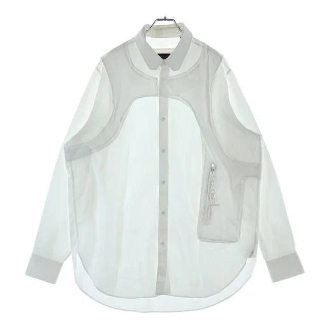 Louis Vuitton Vest Docking Design Long Sleeve Shirt Blouse White in White from The Reluxe