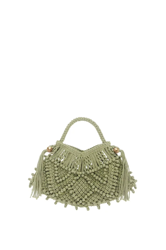 2601 - SUMMER 26 MACRAME CRESCENT BAG SAGE from Alemais, photo 1 of 1
