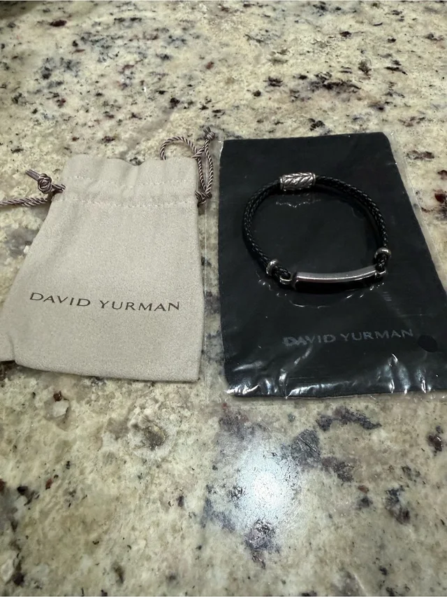 David Yurman Men's Exotic Stone Leather Bracelet Onyx in gray|silver|black Leather from Poshmark